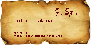 Fidler Szabina névjegykártya