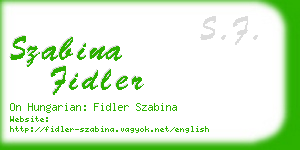 szabina fidler business card